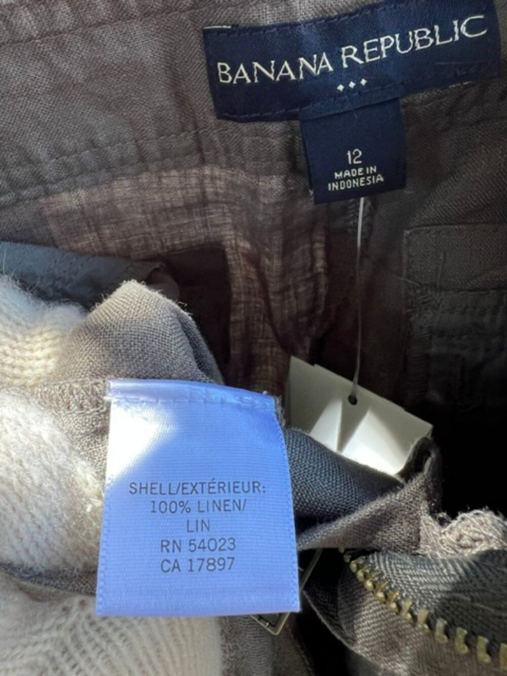 NWT Banana Republic linen cropped cargo pants SZ 12